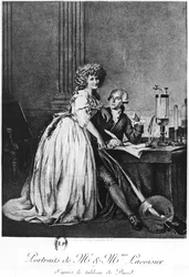 Antoine Laurent Lavoisier (1743-94) und seine Frau Marie Anne Paulze (1758-1836)
